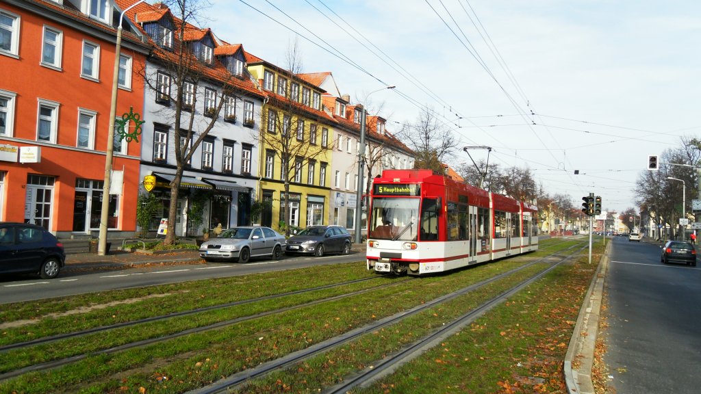 Niederflurbahn der Linie 5 stadteinwrts